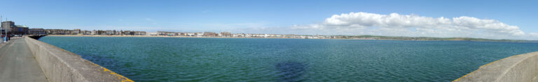 Weymouth beach seen from the breakwater