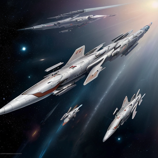 A flight of missiles in flightt